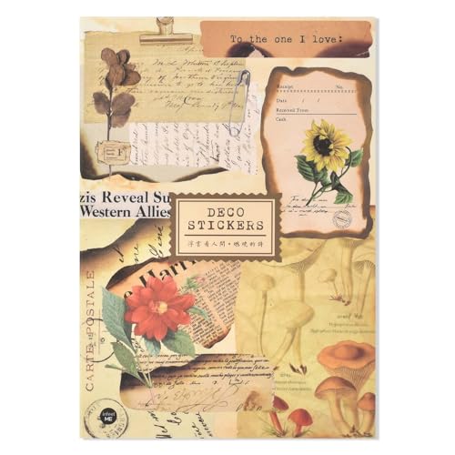 20 Blatt/120 Stück Scrapbooking Sticker Set Dekorative Journal Fotoalbum Aufkleber Wasserfeste Scrapbook-Vintage Aufkleber PET-Dekorationsaufkleber für Albumhandwerk, Kalenderplaner, DIY-Kunst 20 Blatt/120 Stück Scrapbooking Sticker Set Dekorative Journal Fotoalbum Aufkleber Wasserfeste Scrapbook-Vintage Aufkleber PET-Dekorationsaufkleber für Albumhandwerk, Kalenderplaner, DIY-Kunst von Tolenre