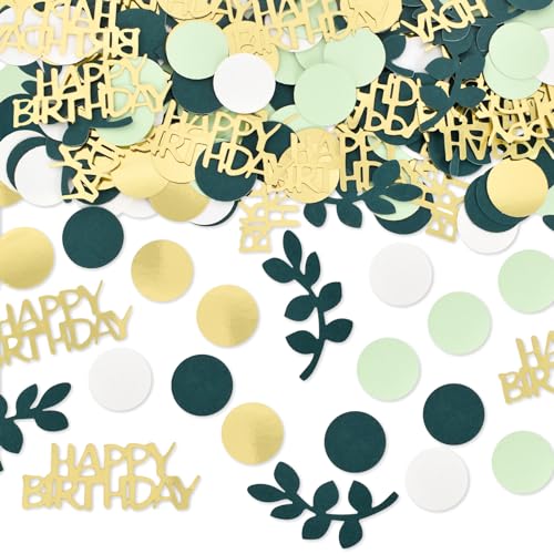 200 Stück Happy Birthday Konfetti Gold Grün, Geburtstag Deko, Tischdeko Streudeko Gold, Glitzer Confetti für Party Dekoration (Salbei) 200 Stück Happy Birthday Konfetti Gold Grün, Geburtstag Deko, Tischdeko Streudeko Gold, Glitzer Confetti für Party Dekoration (Salbei) von Tolenre