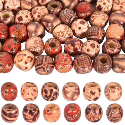 500 Stück Holzperlen Gemalt Holz Perlen Basteln Armband Holz Perlen mit Großem Loch Natur HolzKugeln Bastelperlen zum Auffädeln für DIY Halskette Perlen Haarschmuck Armbänder Kunsthandwerk 500 Stück Holzperlen Gemalt Holz Perlen Basteln Armband Holz Perlen mit Großem Loch Natur HolzKugeln Bastelperlen zum Auffädeln für DIY Halskette Perlen Haarschmuck Armbänder Kunsthandwerk von Tolenre