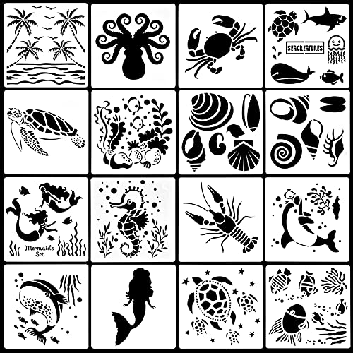 Tiermalerei Vorlage 16 Stück Zeichnungsvorlage Malschablonen Set Wiederverwendbare Stencil Schablonen Waschbar Kunststoff Zeichnung Vorlage für Scrapbooking Holz Möbel Leinwand Deko Tiermalerei Vorlage 16 Stück Zeichnungsvorlage Malschablonen Set Wiederverwendbare Stencil Schablonen Waschbar Kunststoff Zeichnung Vorlage für Scrapbooking Holz Möbel Leinwand Deko von Tolenre
