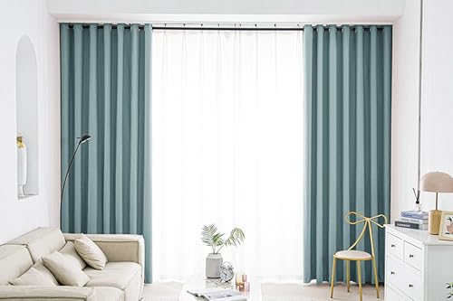 Tolldek 2er Ösenschal 2er Set Blickdicht, Verdunkelungsvorhang Extra Breit Einfarbig, Polyester Ösen Gardinen Vorhänge Verdunkelung für Wohnzimmer Schlafzimmer, B 96 x H 160cm, Blau Tolldek 2er Ösenschal 2er Set Blickdicht, Verdunkelungsvorhang Extra Breit Einfarbig, Polyester Ösen Gardinen Vorhänge Verdunkelung für Wohnzimmer Schlafzimmer, B 96 x H 160cm, Blau von Tolldek
