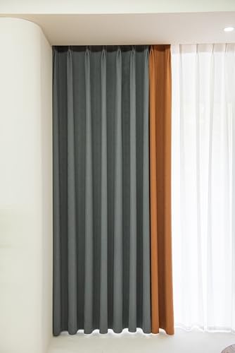 Tolldek 2er Ösenschal Blickdicht, Fenstervorhänge Patchwork Zweifarbig, Chenille Ösen Verdunkelungsvorhang mit Ösen für Deko Wohnzimmer Schlafzimmer, B 107 x H 229cm, Grau Braun Tolldek 2er Ösenschal Blickdicht, Fenstervorhänge Patchwork Zweifarbig, Chenille Ösen Verdunkelungsvorhang mit Ösen für Deko Wohnzimmer Schlafzimmer, B 107 x H 229cm, Grau Braun von Tolldek