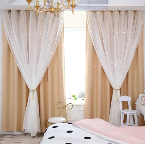 Tolldek 2er Pack Ösenvorhang 2er Set, Vorhang Blickdicht Lang Stern, Polyester Ösen Vorhang Blickdicht Verdunkelung Fenstergardinen Modern für Wohnzimmer, B 132 x H 274cm, Beige Tolldek 2er Pack Ösenvorhang 2er Set, Vorhang Blickdicht Lang Stern, Polyester Ösen Vorhang Blickdicht Verdunkelung Fenstergardinen Modern für Wohnzimmer, B 132 x H 274cm, Beige von Tolldek