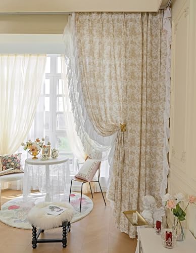 Tolldek 2er Pack Transparente Fenster Vorhang, Halbtransparent Voile Gardine Blumen mit Rüsche, Polyester Baumwolle Ösen Vorhänge für Wohnzimmer Schlafzimmer, B 102 x H 214cm, Hell Kaffee Tolldek 2er Pack Transparente Fenster Vorhang, Halbtransparent Voile Gardine Blumen mit Rüsche, Polyester Baumwolle Ösen Vorhänge für Wohnzimmer Schlafzimmer, B 102 x H 214cm, Hell Kaffee von Tolldek