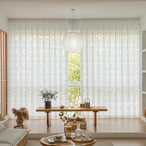 Tolldek 2er Pack Voile Gardinen Trnsparent, Halbtransparent Voile Vorhänge Vogel Blatt, Polyester Ösen Vorhänge für Deko Wohnzimmer Schlafzimmer, B 102 x H 244cm, Weiß Tolldek 2er Pack Voile Gardinen Trnsparent, Halbtransparent Voile Vorhänge Vogel Blatt, Polyester Ösen Vorhänge für Deko Wohnzimmer Schlafzimmer, B 102 x H 244cm, Weiß von Tolldek
