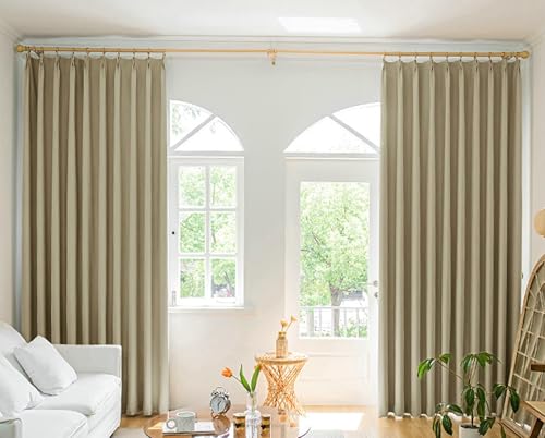 Tolldek 2er Pack Vorhänge Gardinen Blickdicht, Verdunkelungsvorhang Kinderzimmer Junge Einfarbig, Polyester Ösen Ösenvorhang Verdunkelung für Wohnzimmer Schlafzimmer, B 107 x H 160cm, Beige Tolldek 2er Pack Vorhänge Gardinen Blickdicht, Verdunkelungsvorhang Kinderzimmer Junge Einfarbig, Polyester Ösen Ösenvorhang Verdunkelung für Wohnzimmer Schlafzimmer, B 107 x H 160cm, Beige von Tolldek