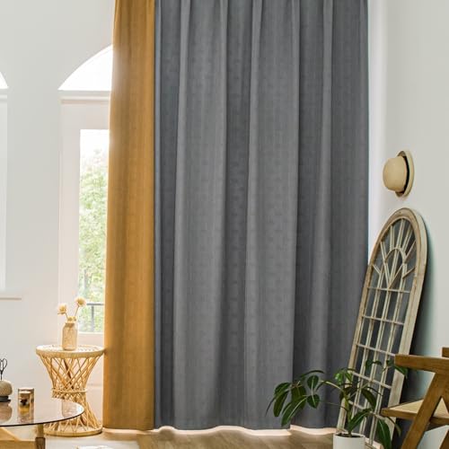 Tolldek 2er Pack Vorhang Blickdicht Fenster, Vorhänge Gardinen Patchwork Zweifarbig, Chenille Ösen Fenster Vorhang Deko Gardinen Schals für Wohnzimmer, B 107 x H 244cm, Grau Lila Braun Tolldek 2er Pack Vorhang Blickdicht Fenster, Vorhänge Gardinen Patchwork Zweifarbig, Chenille Ösen Fenster Vorhang Deko Gardinen Schals für Wohnzimmer, B 107 x H 244cm, Grau Lila Braun von Tolldek
