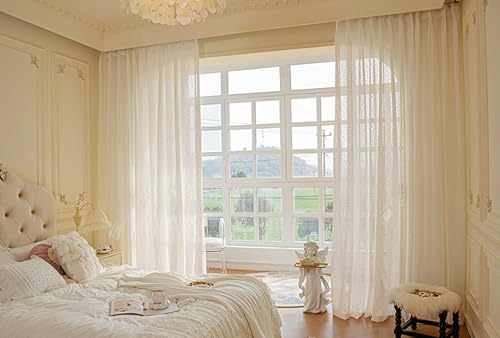 Tolldek 2er Set Halbtransparent Gardinen, Halbtransparent Voile Vorhang Einfarbig, Polyester Ösen Vorhänge für Deko Wohnzimmer Schlafzimmer, B 102 x H 138cm, Beige Tolldek 2er Set Halbtransparent Gardinen, Halbtransparent Voile Vorhang Einfarbig, Polyester Ösen Vorhänge für Deko Wohnzimmer Schlafzimmer, B 102 x H 138cm, Beige von Tolldek