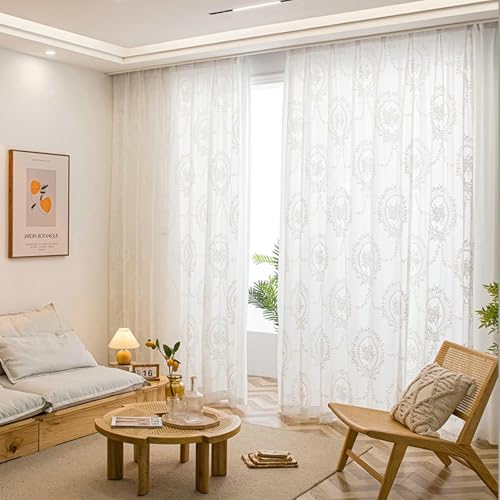Tolldek 2er Set Halbtransparent Vorhang Voile, Voile Gardinen Trnsparent Einfarbig, Polyester Ösen Vorhänge für Deko Wohnzimmer Schlafzimmer, B 102 x H 138cm, Weiß Tolldek 2er Set Halbtransparent Vorhang Voile, Voile Gardinen Trnsparent Einfarbig, Polyester Ösen Vorhänge für Deko Wohnzimmer Schlafzimmer, B 102 x H 138cm, Weiß von Tolldek
