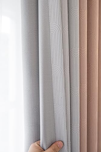 Tolldek 2er Set Ösenvorhänge Blickdicht, Vorhang Patchwork Zweifarbig, Chenille Ösen Vorhänge für Zimmer für Deko Wohnzimmer, B 132 x H 160cm, Rose Hell Grau Tolldek 2er Set Ösenvorhänge Blickdicht, Vorhang Patchwork Zweifarbig, Chenille Ösen Vorhänge für Zimmer für Deko Wohnzimmer, B 132 x H 160cm, Rose Hell Grau von Tolldek