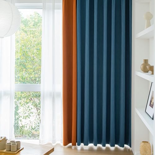 Tolldek 2er Set Verdunkelungsvorhang Kinderzimmer Junge, Gardinen Vorhänge Verdunkelung Patchwork Zweifarbig, Polyester Baumwolle Ösen Vorhang Kinderzimmer, B 107 x H 229cm, Blau Braun Tolldek 2er Set Verdunkelungsvorhang Kinderzimmer Junge, Gardinen Vorhänge Verdunkelung Patchwork Zweifarbig, Polyester Baumwolle Ösen Vorhang Kinderzimmer, B 107 x H 229cm, Blau Braun von Tolldek