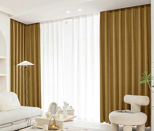 Tolldek 2er Set Verdunkelungsvorhang Ösen, Gardine Blickdicht Vintage Einfarbig, Polyester Ösen Verdunkelungsvorhang mit Ösen für Deko Wohnzimmer Schlafzimmer, B 86 x H 183cm, Gold Tolldek 2er Set Verdunkelungsvorhang Ösen, Gardine Blickdicht Vintage Einfarbig, Polyester Ösen Verdunkelungsvorhang mit Ösen für Deko Wohnzimmer Schlafzimmer, B 86 x H 183cm, Gold von Tolldek