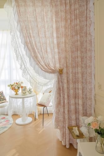 Tolldek 2er Set Voile Gardinen, Transparente Gardinen Blumen mit Rüsche, Polyester Baumwolle Ösen Vorhänge Gardinen Schals für Wohnzimmer Schlafzimmer, B 107 x H 115cm, Rose Tolldek 2er Set Voile Gardinen, Transparente Gardinen Blumen mit Rüsche, Polyester Baumwolle Ösen Vorhänge Gardinen Schals für Wohnzimmer Schlafzimmer, B 107 x H 115cm, Rose von Tolldek
