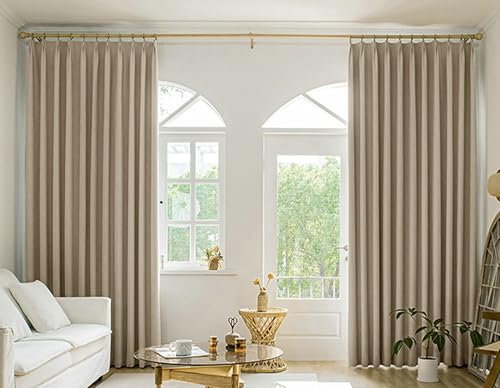 Tolldek 2er Set Vorhänge Motiv, Vorhang Fenster Verdunkeln Einfarbig, Polyester Ösen Gardinen Vorhänge Verdunkelung Schals für Wohnzimmer, B 86 x H 160cm, Beige Tolldek 2er Set Vorhänge Motiv, Vorhang Fenster Verdunkeln Einfarbig, Polyester Ösen Gardinen Vorhänge Verdunkelung Schals für Wohnzimmer, B 86 x H 160cm, Beige von Tolldek