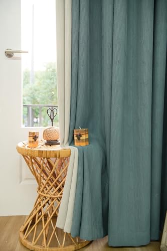 Tolldek 2er Set Vorhang Fenster Wohnzimmer, Ösenschal Blickdicht Patchwork Zweifarbig, Chenille Ösen Fenstervorhang Blickdicht Durchzug Gardinen Schals, B 86 x H 160cm, Blau Weiß Tolldek 2er Set Vorhang Fenster Wohnzimmer, Ösenschal Blickdicht Patchwork Zweifarbig, Chenille Ösen Fenstervorhang Blickdicht Durchzug Gardinen Schals, B 86 x H 160cm, Blau Weiß von Tolldek
