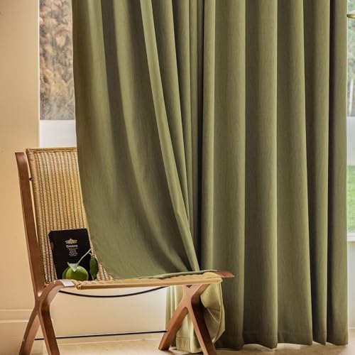 Tolldek 2er Set Vorhang Gardinen Schlafzimmer, Vorhänge Gardinen Verdunkeln Einfarbig, Chenille Ösen Vorhang Modern Gardinen Schals für Wohnzimmer, B 96 x H 214cm, Grün Tolldek 2er Set Vorhang Gardinen Schlafzimmer, Vorhänge Gardinen Verdunkeln Einfarbig, Chenille Ösen Vorhang Modern Gardinen Schals für Wohnzimmer, B 96 x H 214cm, Grün von Tolldek