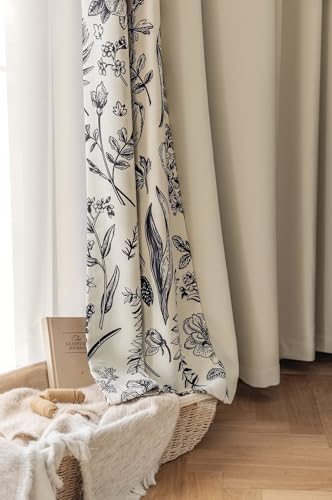 Tolldek 2er Verdunkelungsvorhänge Kräuselband, Vorhänge Gardinen Schlafzimmer Patchwork Blumen, Polyester Baumwolle Ösen Gardinen Kinderzimmer für Wohnzimmer, B 132 x H 138cm, Milchweiß Tolldek 2er Verdunkelungsvorhänge Kräuselband, Vorhänge Gardinen Schlafzimmer Patchwork Blumen, Polyester Baumwolle Ösen Gardinen Kinderzimmer für Wohnzimmer, B 132 x H 138cm, Milchweiß von Tolldek