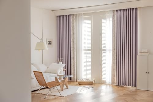 Tolldek 2er Verdunkelungsvorhang Extra Breit, Vorhänge Blickdicht Jungs Patchwork Blumen, Polyester Baumwolle Ösen Fenster Vorhang Blickdicht Gardinen für Wohnzimmer, B 96 x H 214cm, Hell Lila Tolldek 2er Verdunkelungsvorhang Extra Breit, Vorhänge Blickdicht Jungs Patchwork Blumen, Polyester Baumwolle Ösen Fenster Vorhang Blickdicht Gardinen für Wohnzimmer, B 96 x H 214cm, Hell Lila von Tolldek