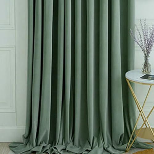 Tolldek 2er Vorhänge für Zimmer, Ösenschal Blickdicht Einfarbig, Samt Ösen Gardinen für Deko Wohnzimmer Schlafzimmer, B 107 x H 147cm, Grün Tolldek 2er Vorhänge für Zimmer, Ösenschal Blickdicht Einfarbig, Samt Ösen Gardinen für Deko Wohnzimmer Schlafzimmer, B 107 x H 147cm, Grün von Tolldek