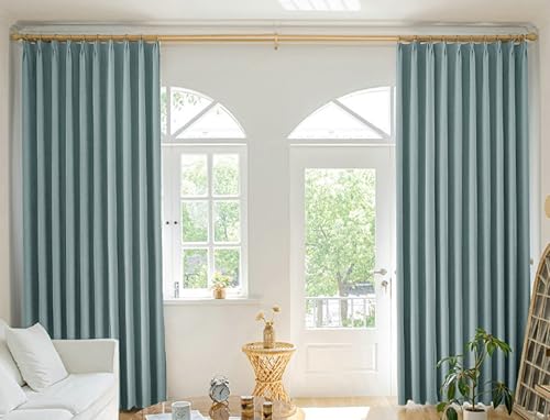 Tolldek 2er Vorhang Blickdicht Extrabreit, Vorhänge Einfarbig, Polyester Ösen Gardinen mit Ösen für Deko Wohnzimmer Schlafzimmer, B 102 x H 138cm, Blau Tolldek 2er Vorhang Blickdicht Extrabreit, Vorhänge Einfarbig, Polyester Ösen Gardinen mit Ösen für Deko Wohnzimmer Schlafzimmer, B 102 x H 138cm, Blau von Tolldek