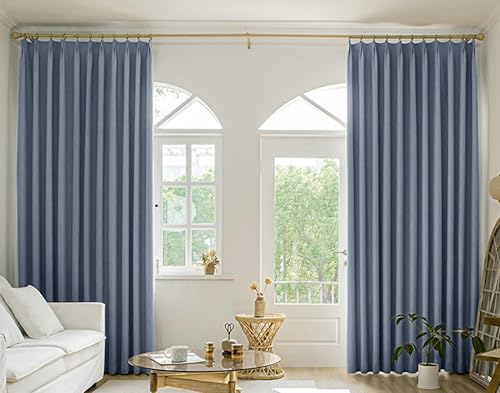 Tolldek 2er Vorhang Gardine Verdunkelnd, Schlafzimmer Vorhänge Einfarbig, Polyester Ösen Verdunkelungsvorhang Kinder Gardinen Schals für Wohnzimmer, B 107 x H 214cm, Blau Tolldek 2er Vorhang Gardine Verdunkelnd, Schlafzimmer Vorhänge Einfarbig, Polyester Ösen Verdunkelungsvorhang Kinder Gardinen Schals für Wohnzimmer, B 107 x H 214cm, Blau von Tolldek