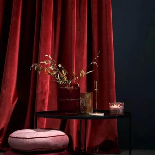 Tolldek 2pcs Set Gardinen Schlafzimmer, Vorhang Einfarbig, Samt Ösen Vorhang Blickdicht Vintage Gardinen Schals für Wohnzimmer, B 86 x H 115cm, Rot Tolldek 2pcs Set Gardinen Schlafzimmer, Vorhang Einfarbig, Samt Ösen Vorhang Blickdicht Vintage Gardinen Schals für Wohnzimmer, B 86 x H 115cm, Rot von Tolldek