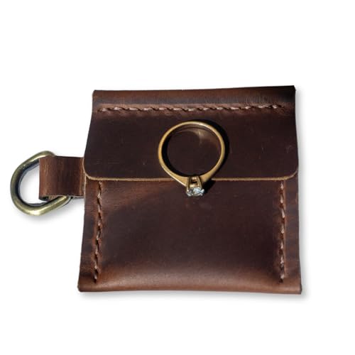 Tolredo Handcrafted Ringetui aus hochwertigem europäischem Rindsleder, schmaler Verlobungsringhalter für Antrag, Hochzeitstag, handgefertigte Schmuckschatulle, Geschenk für Männer und Frauen von Tolredo Handcrafted