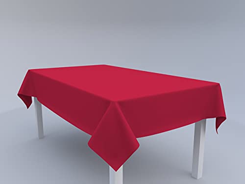 Tom'Shop Tischdecke [Rot, 120cm x 160cm] Tablecloth Tischtuch Tischwäsche Tischdekoration Tafeltuch von Tom'Shop