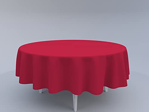 Tom'Shop Tischdecke [Rot, Ø 100cm] Tablecloth Tischtuch Tischwäsche Tischdekoration Tafeltuch von Tom'Shop