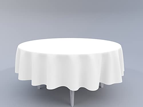 Tom'Shop Tischdecke [Weiß, Ø 100cm] Tablecloth Tischtuch Tischwäsche Tischdekoration Tafeltuch von Tom'Shop