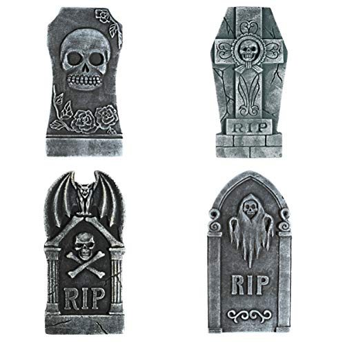 Halloween Dekoration Grabstein 4 Stück Schaumfriedhof Grabsteine Halloween Deko Horror für Außen-/Innenrasenhof Haunted House &Party Dekorationen Requisite Deko Set Halloween Dekoration Grabstein 4 Stück Schaumfriedhof Grabsteine Halloween Deko Horror für Außen-/Innenrasenhof Haunted House &Party Dekorationen Requisite Deko Set von Tomaibaby