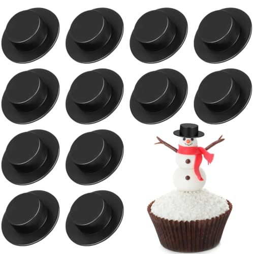 Tomaibaby 50Pcs Weihnachten Mini Schwarze Zylinder Hüte Mini Schneemann Hüte Santa Hüte Kappen Weihnachten DIY Handwerk Ornament Größe (Schwarz) von Tomaibaby