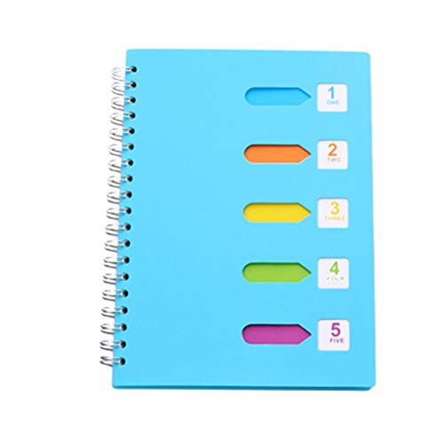 Tomaibaby A5 Spiralblock 6. 3X8. 2-Zoll-Notizblock Spiralförmiges Geschäftsnotizbuch mit Trennwand für Die Büroschule (A5 Blau) von Tomaibaby