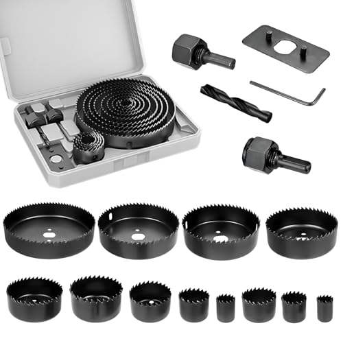 Kit di Seghe a Tazza da 13 Pezzi, Kit Sega a Tazza per Cemento, Set di Corone da 19 a 127 Mm con 1 Grosse Bielle, 1 Petite Bielle, 1 Rondelle, 1 Clé Hexagonale für Holz, Gipskarton, Kunststoff Kit di Seghe a Tazza da 13 Pezzi, Kit Sega a Tazza per Cemento, Set di Corone da 19 a 127 Mm con 1 Grosse Bielle, 1 Petite Bielle, 1 Rondelle, 1 Clé Hexagonale für Holz, Gipskarton, Kunststoff von Tomalithic
