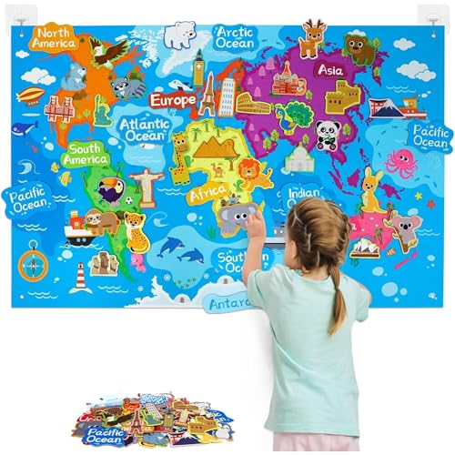Weltkarte Kinder Oder Weltatlas Kinder. Große Weltkarte Aus Filz Für Kinder Zum Aufhängen – Weltatlas Mit Berühmten Wahrzeichen, Lern- Und Dekoteppich, Filztafel 110X70 Cm Weltkarte Kinder Oder Weltatlas Kinder. Große Weltkarte Aus Filz Für Kinder Zum Aufhängen – Weltatlas Mit Berühmten Wahrzeichen, Lern- Und Dekoteppich, Filztafel 110X70 Cm von Tomatoys
