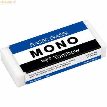10 x Tombow Radierer Mono L PVC weiß von Tombow