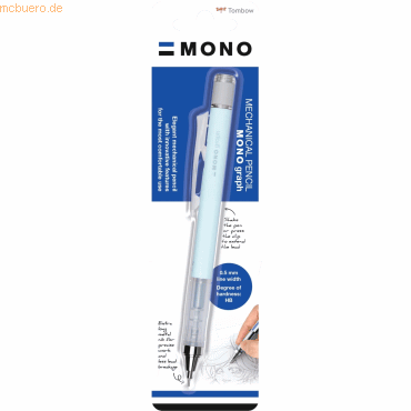 5 x Tombow Druckbleistift Mono graph 0,5mm eisblau Blister von Tombow