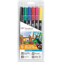 6 Tombow ABT Dual Brush-Pens farbsortiert von Tombow