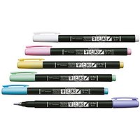 Tombow Fudenosuke Pastel Brush-Pens farbsortiert, 6 St. von Tombow