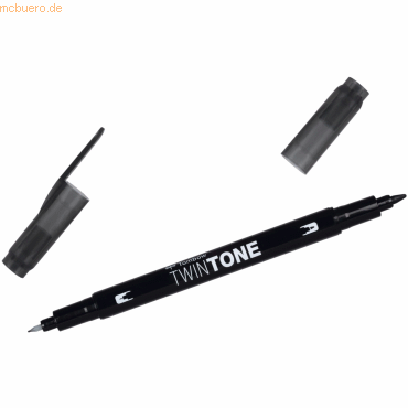 6 x Tombow Doppelfasermaler TwinTone Rund- und Finelinerspitze black von Tombow