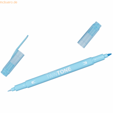 6 x Tombow Doppelfasermaler TwinTone Rund- und Finelinerspitze sky blu von Tombow