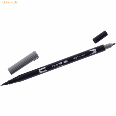 6 x Tombow Dual-Fasermaler ABT mit Rundspitze/Pinselspitze cool grey 7 von Tombow