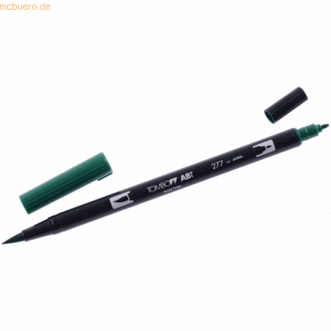 6 x Tombow Dual-Fasermaler ABT mit Rundspitze/Pinselspitze dark green von Tombow
