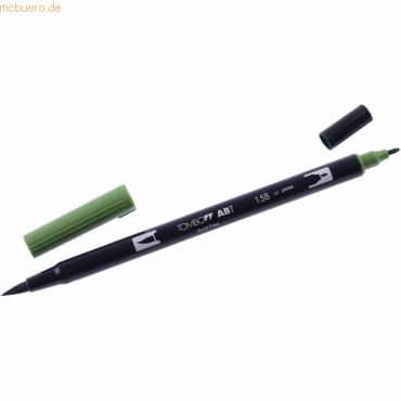 6 x Tombow Dual-Fasermaler ABT mit Rundspitze/Pinselspitze dark olive von Tombow