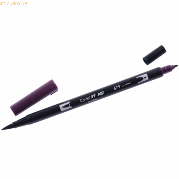 6 x Tombow Dual-Fasermaler ABT mit Rundspitze/Pinselspitze dark plum von Tombow