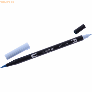 6 x Tombow Dual-Fasermaler ABT mit Rundspitze/Pinselspitze glacier blu von Tombow