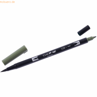 6 x Tombow Dual-Fasermaler ABT mit Rundspitze/Pinselspitze grey green von Tombow