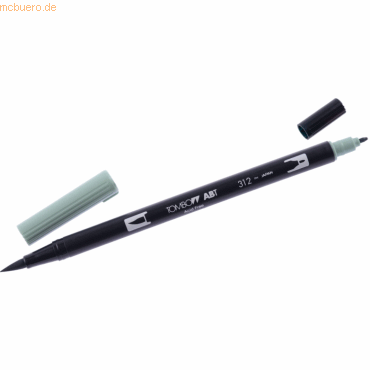 6 x Tombow Dual-Fasermaler ABT mit Rundspitze/Pinselspitze holly green von Tombow