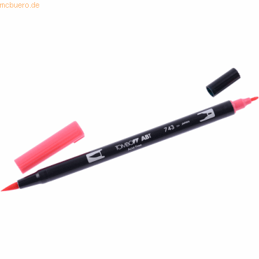 6 x Tombow Dual-Fasermaler ABT mit Rundspitze/Pinselspitze hot pink von Tombow