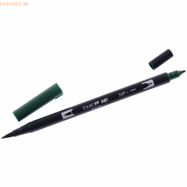 6 x Tombow Dual-Fasermaler ABT mit Rundspitze/Pinselspitze hunter gree von Tombow